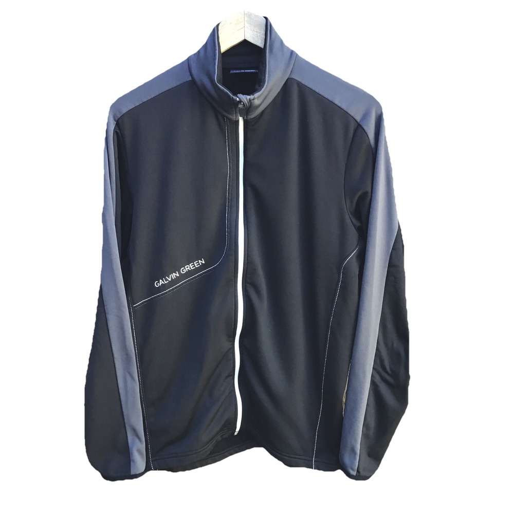 Galvin Green Golf Full Zip Jacket Men's Medium Black Gray Stretch Performance